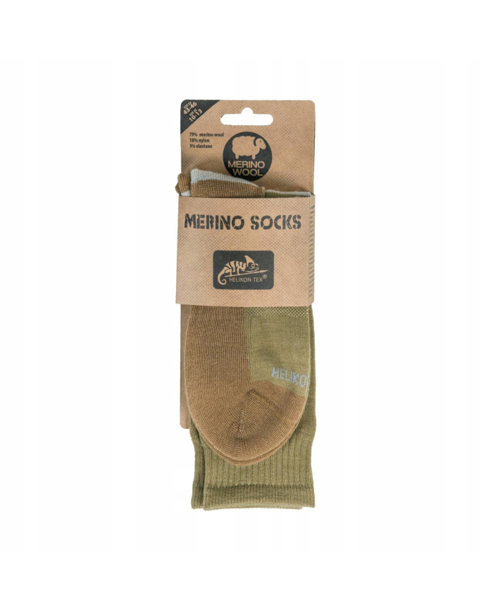 SKARPETKI HELIKON MERINO SOCKS MERINO WOOL OLIVE GREEN/COYOTE  L/REGULAR 43-46 SK-MSC-MW-0211A-B05