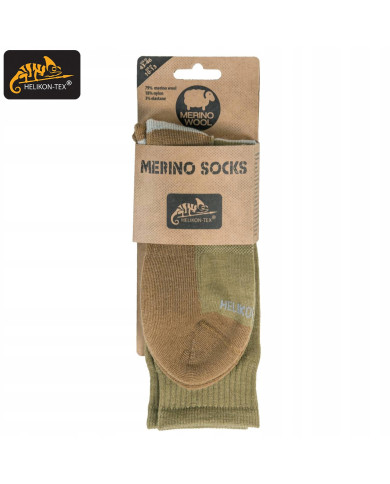  SKARPETKI HELIKON MERINO SOCKS MERINO WOOL OLIVE GREEN/COYOTE  M/REGULAR 39-42  SK-MSC-MW-0211A-B04