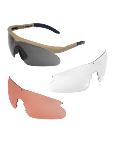Swiss Eye - Okulary strzeleckie Raptor z zestawem wizjerów - Coyote 
