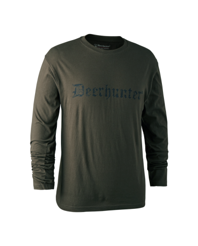 KOSZULKA DEERHUNTER LOGO T-SHIRT L/S BARK GREEN- 4XL