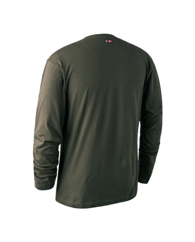 KOSZULKA DEERHUNTER LOGO T-SHIRT L/S BARK GREEN- 4XL