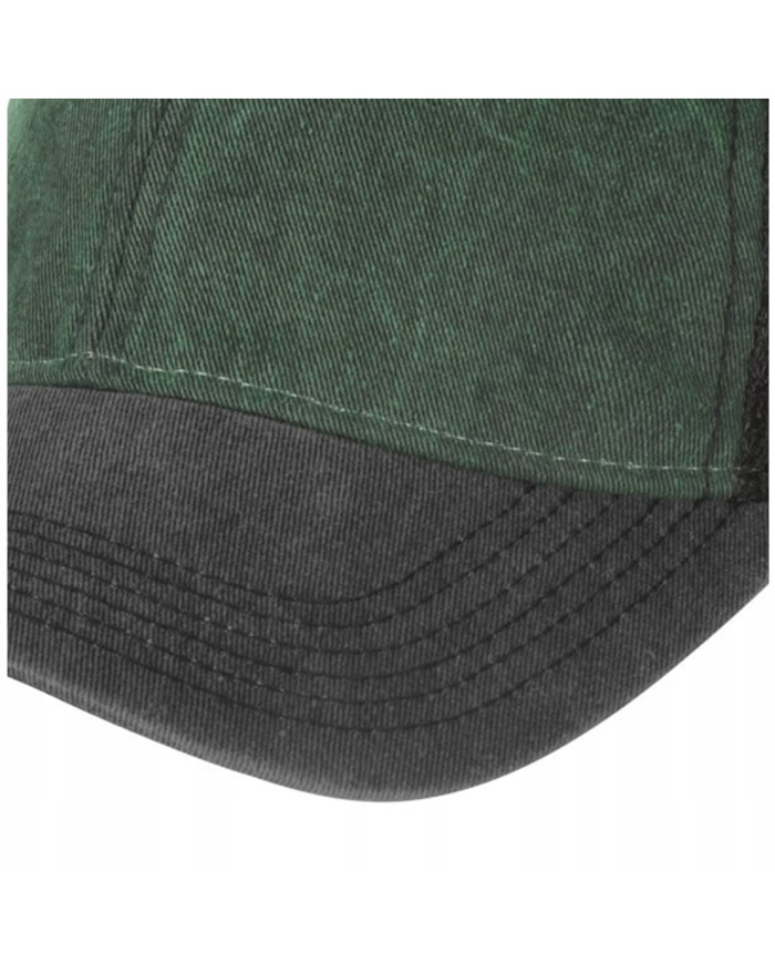 CZAPKA HELIKON TRUCKER PLAIN - WASHED COTTON - WASHED DARK GREEN/WASHED BLACK C ONE SIZE CZ-PTC-CW-1F1CC