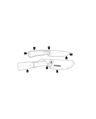 NÓŻ GERBER DOWNWIND FIXED DP - BLACK/GREY 
