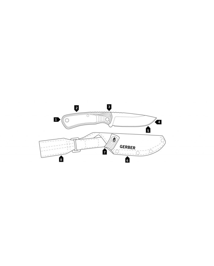 NÓŻ GERBER DOWNWIND FIXED DP - BLACK/GREY 
