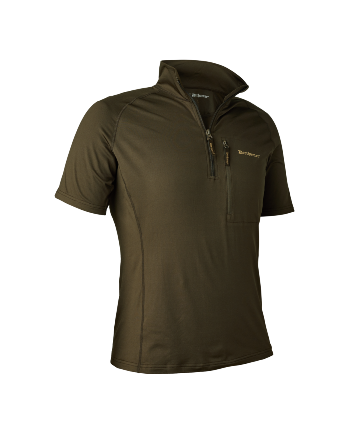 BLUZA DEERHUNTER EXCAPE INSULATED T-SHIRT WITH ZIP-NECK ART GREEN - 3XL