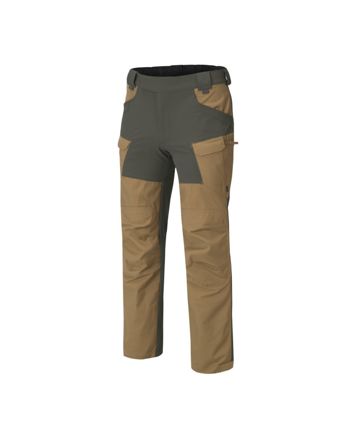 SPODNIE HELIKON HYBRID OUTBACK PANTS DURA CANVAS COYOTE/CZARNY L/REGULAR A SP-HOP-DC-1101A-B05
