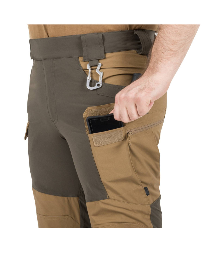 SPODNIE HELIKON HYBRID OUTBACK PANTS DURA CANVAS COYOTE/CZARNY L/REGULAR A SP-HOP-DC-1101A-B05