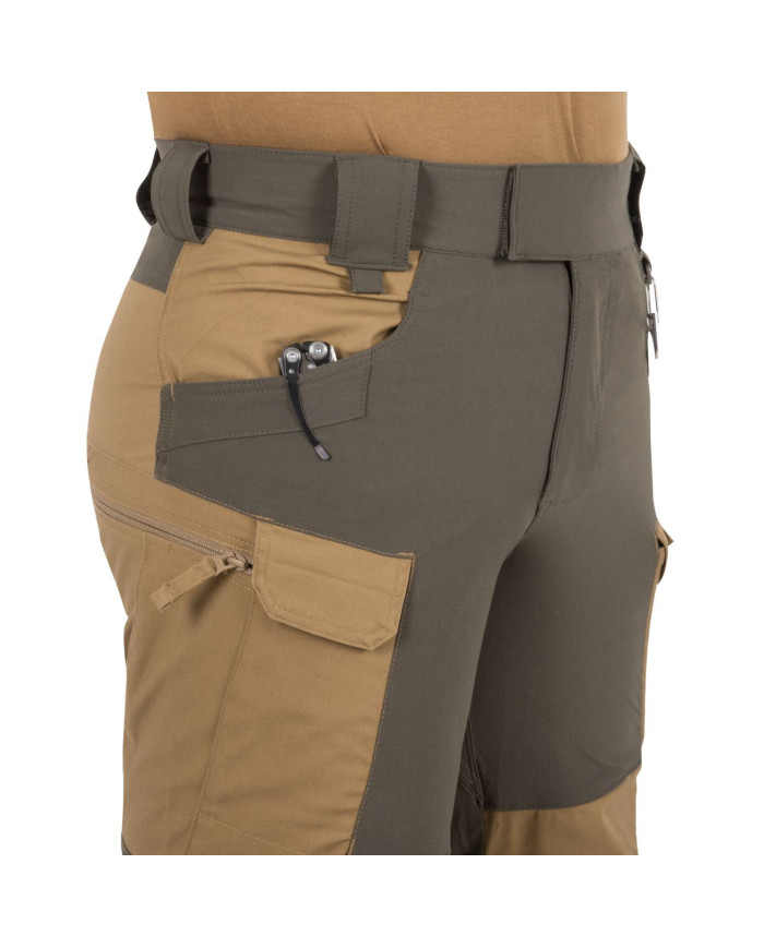 SPODNIE HELIKON HYBRID OUTBACK PANTS DURA CANVAS COYOTE/CZARNY L/REGULAR A SP-HOP-DC-1101A-B05