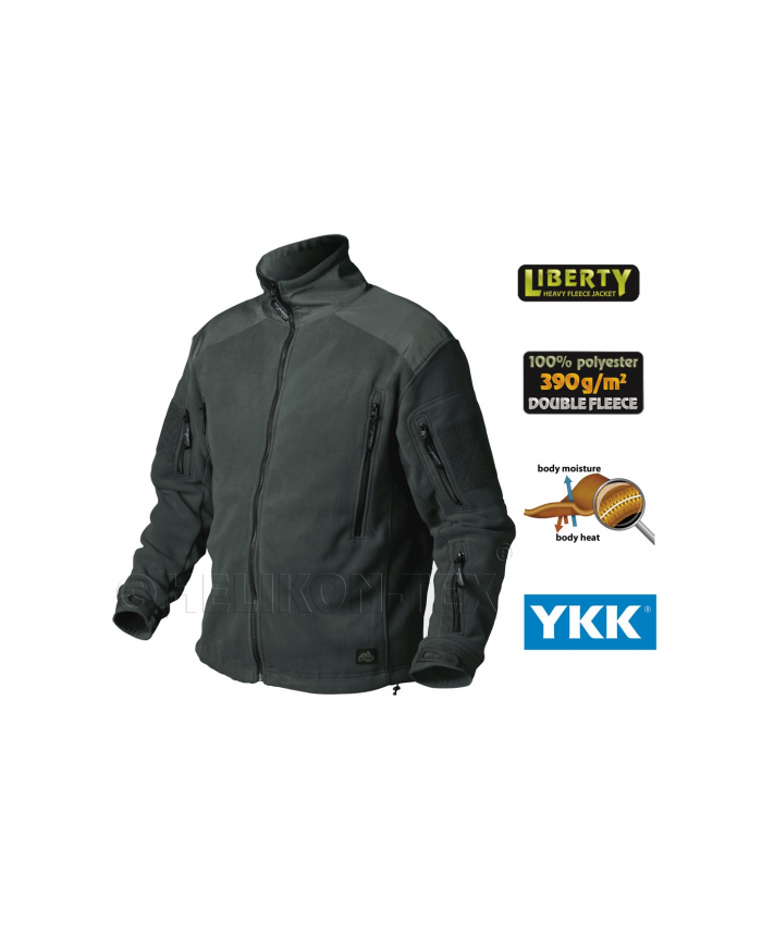 BLUZA HELIKON LIBERTY DOUBLE FLEECE JUNGLE GREEN S/REGULAR BL-LIB-HF-27-B03
