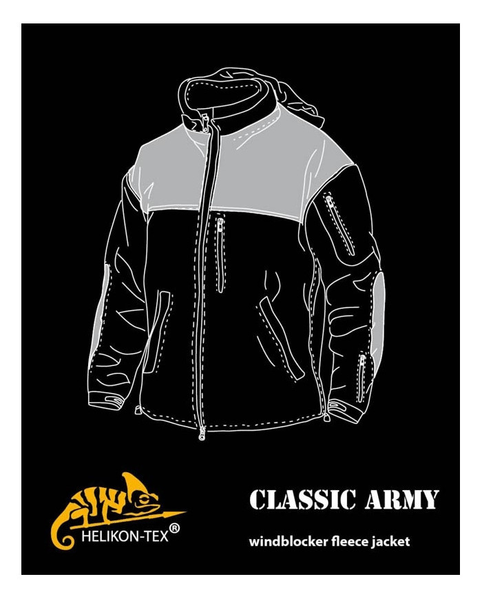 BLUZA HELIKON CLASSIC ARMY WINDBLOCKER JACKET CZARNY L/REGULAR BL-CAF-FM-01-B05