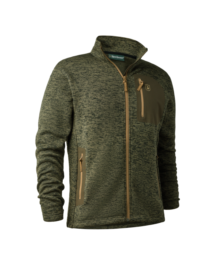 BLUZA POLAROWA DEERHUNTER SAREK KNITTED JACKET OLIVE NIGHT MELANGE - 4XL