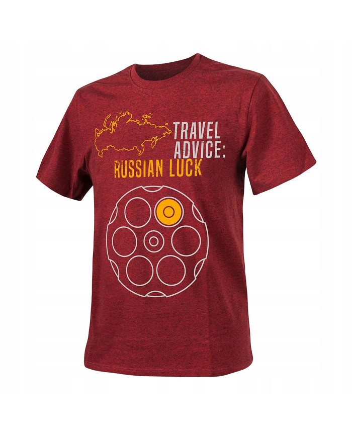 KOSZULKA HELIKON TRAVEL ADVICE : RUSSIAN LUCK MELANGE RED L/REGULAR 
