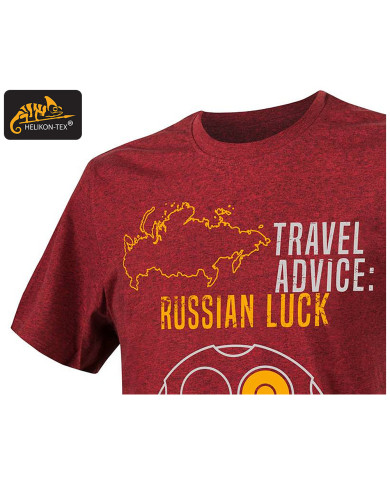 KOSZULKA HELIKON TRAVEL ADVICE : RUSSIAN LUCK MELANGE RED L/REGULAR 
