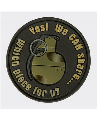 PATCH HELIKON EMBLEMAT GRANAT "WE CA SHARE" - PVC - BRĄZOWY OD-GSH-RB-30