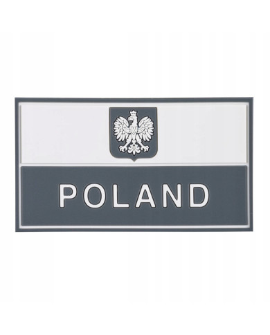 PATCH HELIKON EMBLEMAT FLAGA PL Z GODŁEM (90X50MM) - PCV - SZARY OD-P29-RB-19