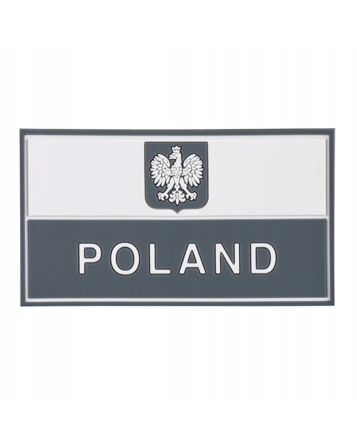 PATCH HELIKON EMBLEMAT FLAGA PL Z GODŁEM (90X50MM) - PCV - SZARY OD-P29-RB-19