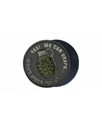 PATCH HELIKON EMBLEMAT GRANAT "WE CA SHARE" - PVC - SZARY OD-GSH-RB-19