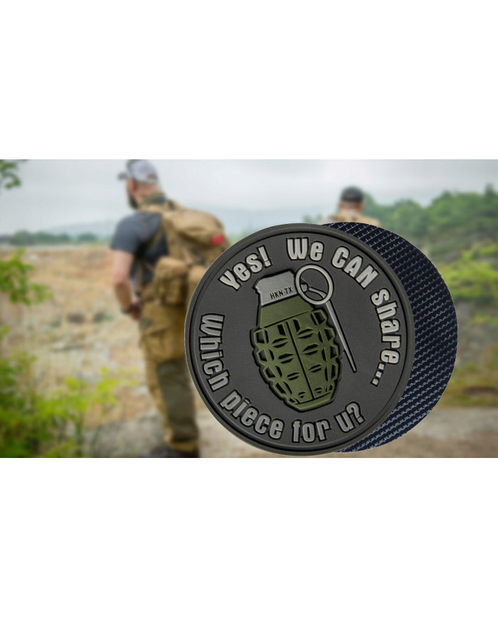 PATCH HELIKON EMBLEMAT GRANAT "WE CA SHARE" - PVC - SZARY OD-GSH-RB-19