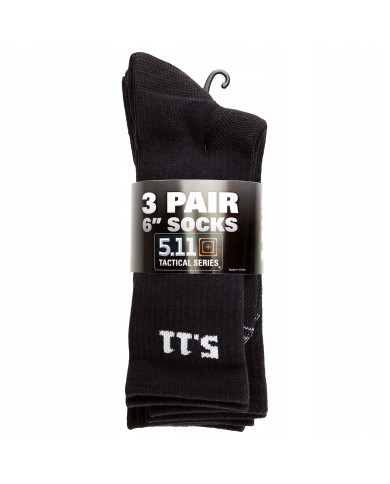  SKARPETKI 5.11 3-PACK 6 SOCKS 019 BLACK 1SZ 