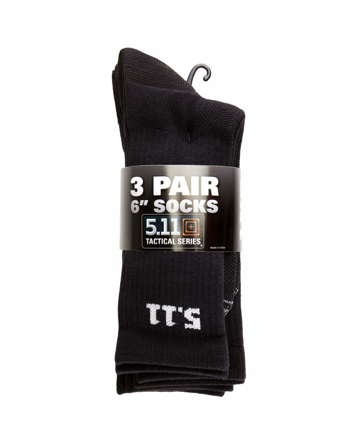  SKARPETKI 5.11 3-PACK 6 SOCKS 019 BLACK 1SZ 