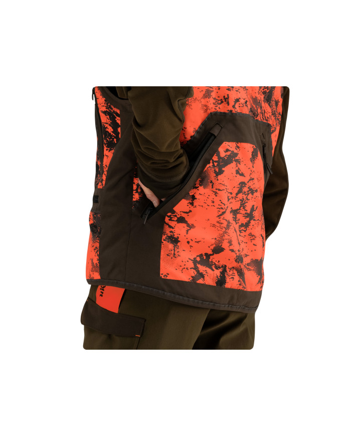 KAMIZELKA HARKILA Wildboar Pro Safety waistcoat AXIS MSP®Orange Blaze/Shadow brown,XL
