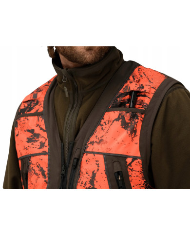 KAMIZELKA HARKILA Wildboar Pro Safety waistcoat AXIS MSP®Orange Blaze/Shadow brown,XL
