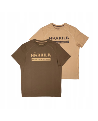 KOSZULKA HARKILA LOGO T-SHIRT 2-PACK ANTIQUE SAND/DARK OLIVE L