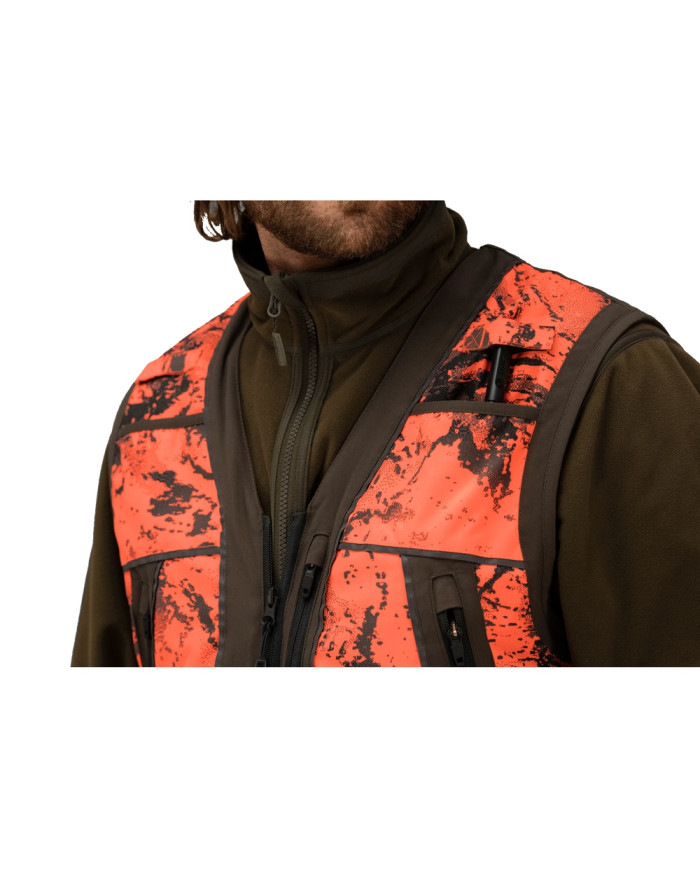 KAMIZELKA HARKILA Wildboar Pro Safety waistcoat AXIS MSP®Orange Blaze/Shadow brown,M