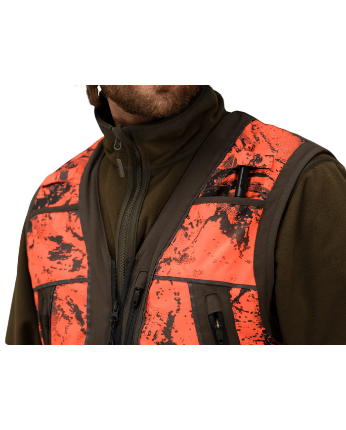 KAMIZELKA HARKILA Wildboar Pro Safety waistcoat AXIS MSP®Orange Blaze/Shadow brown,L