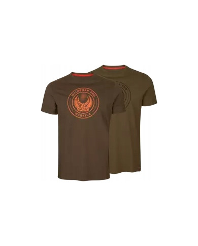 KOSZULKA HARKILA WILDBOAR PRO S/S T-SHIRT 2-PACK - LIMITED EDITION LIGHT WILLOW GREEN/DEMITASSE BROWN L