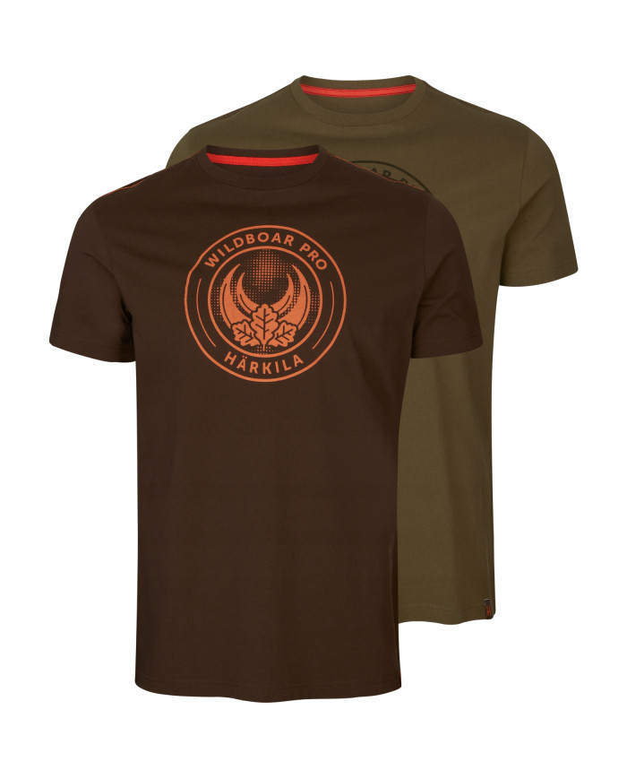 KOSZULKA HARKILA WILDBOAR PRO S/S T-SHIRT 2-PACK - LIMITED EDITION LIGHT WILLOW GREEN/DEMITASSE BROWN L