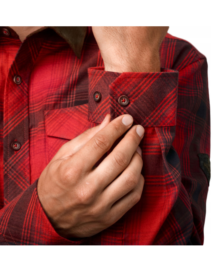 KOSZULA HARKILA Driven Hunt flannel shirt Red/Black check,XXL