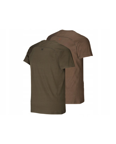 KOSZULKA HARKILA LOGO T-SHIRT 2-PACK WILLOW GREEN/SLATE BROWN XL