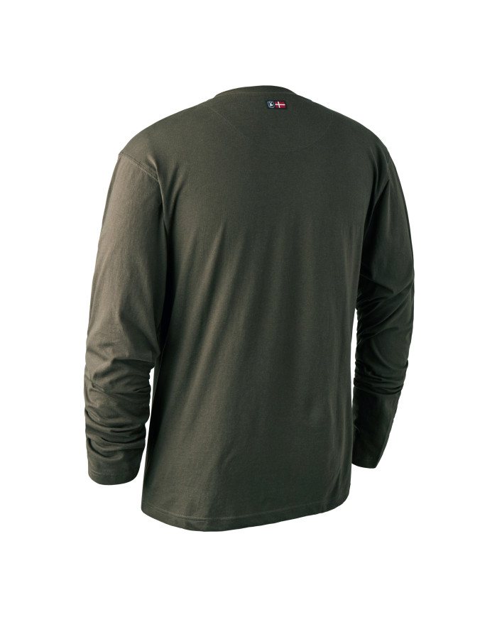 KOSZULKA DEERHUNTER LOGO T-SHIRT L/S BARK GREEN- M
