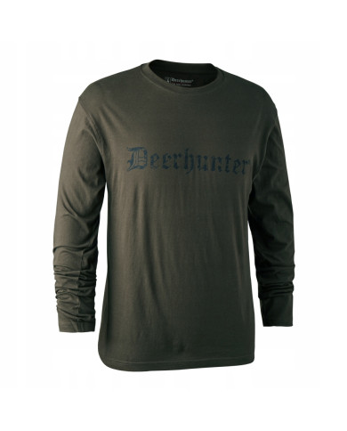 KOSZULKA DEERHUNTER LOGO T-SHIRT L/S BARK GREEN- 4XL