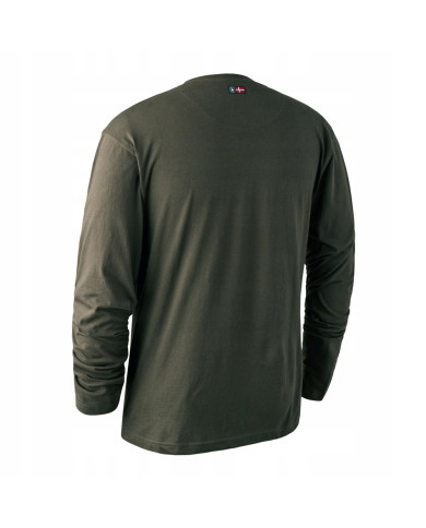 KOSZULKA DEERHUNTER LOGO T-SHIRT L/S BARK GREEN- 4XL